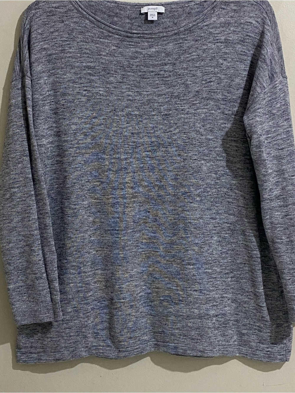 Pure j Jill Women's Heather Gray Lightweight boat Neck Top